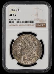 1885 S $1 NGC XF-45