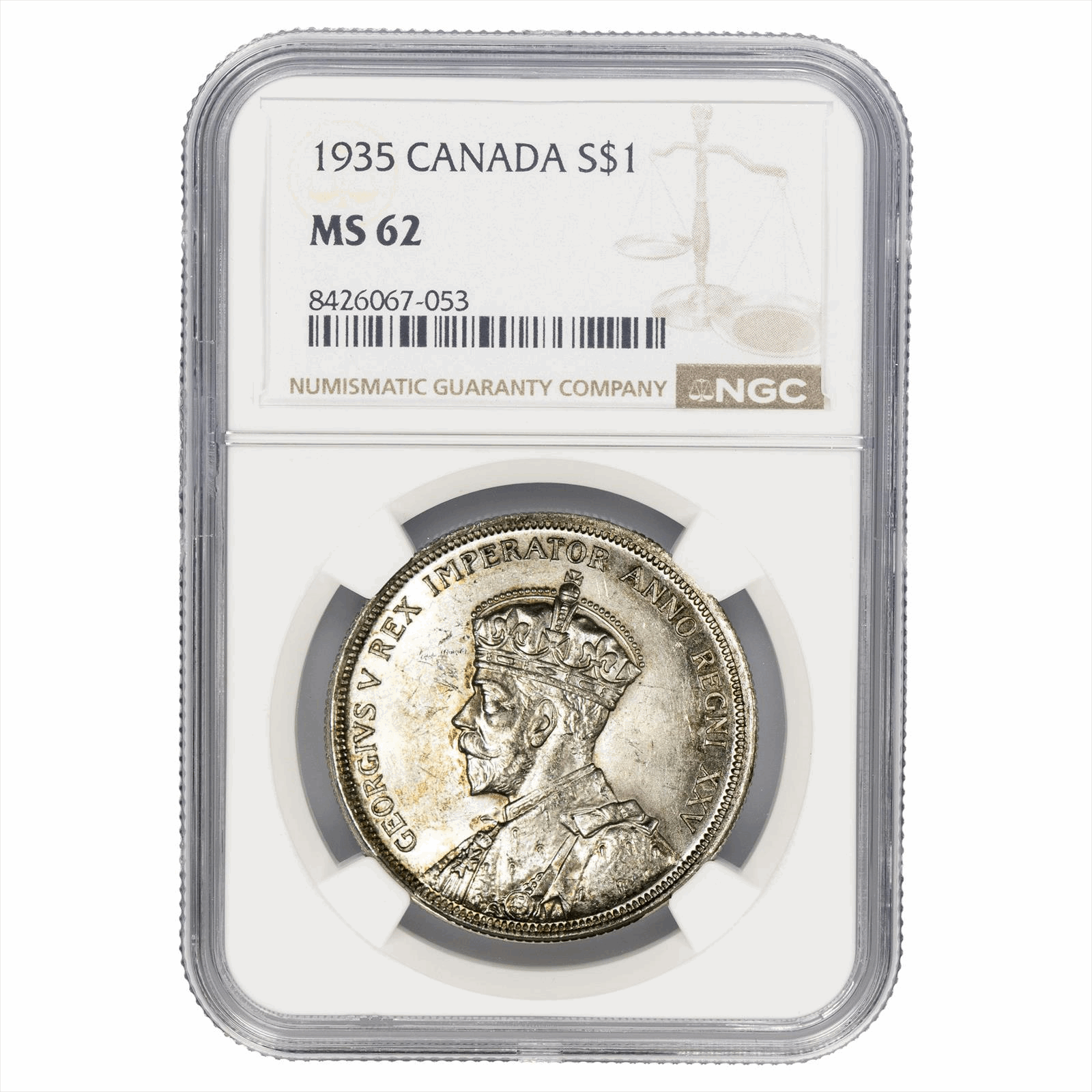 1935 Canada Dollar George V Silver Jubilee $1 NGC MS 62
