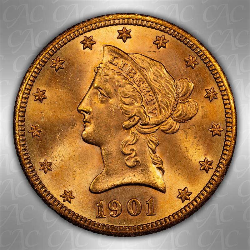 1901-S $10 CACG MS 65