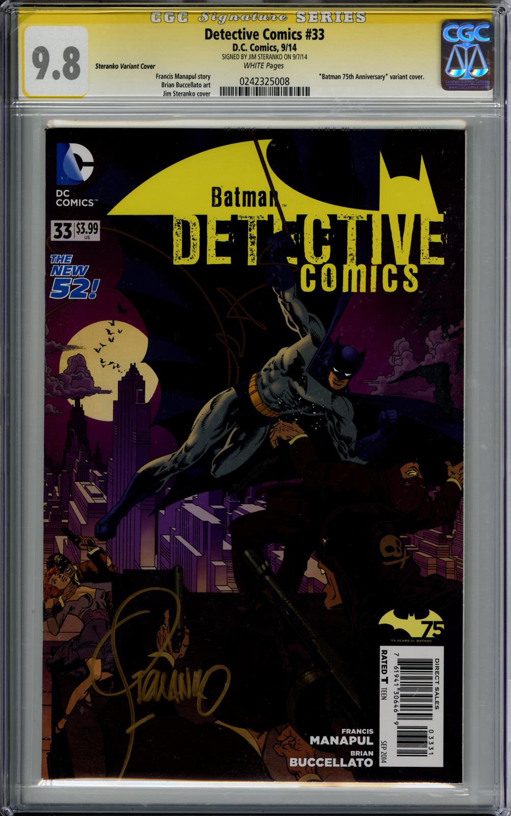 Detective Comics #33 CGC Signature Series 9.8 (D.C., 2014) Signed by Jim Steranko 