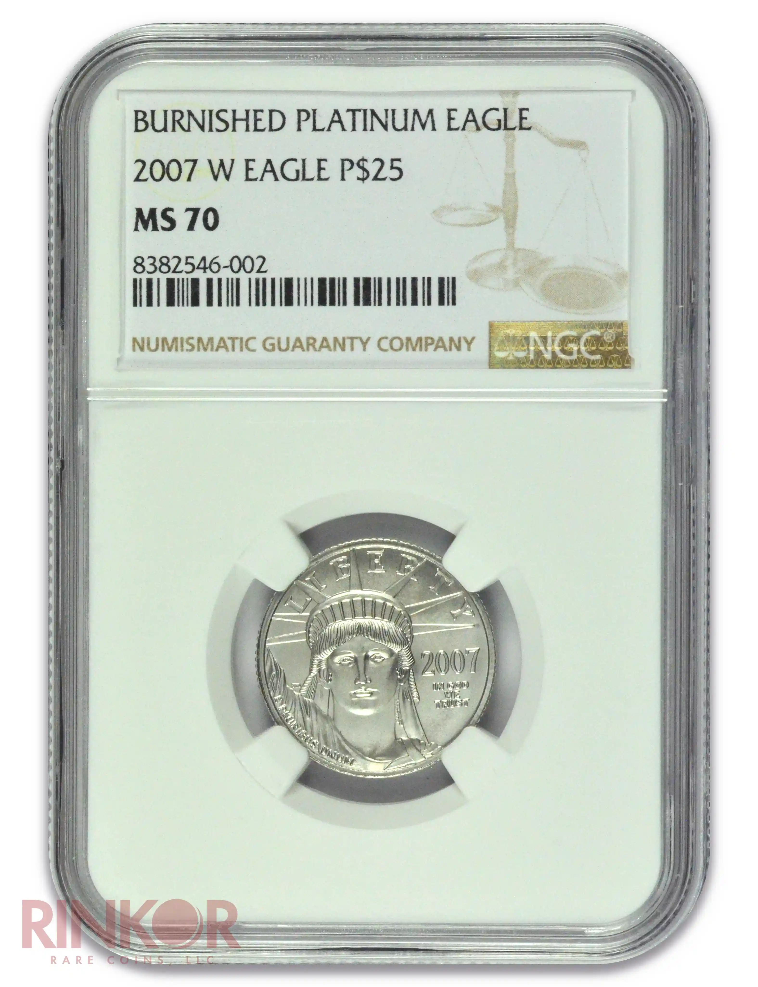 2007-W Burnished Platinum Eagle 1/4oz P$25 NGC MS 70 