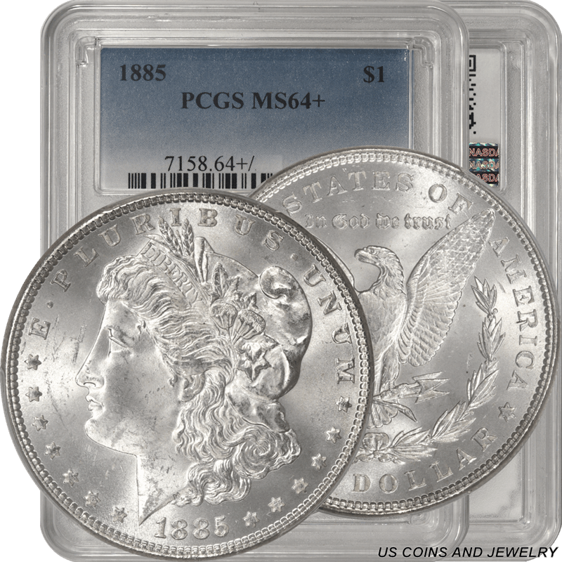1885 Morgan Silver Dollar PCGS MS 64+ Sharp Frosty White Coin