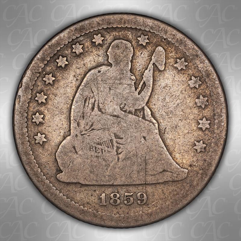 1859-S 25C CACG G 06