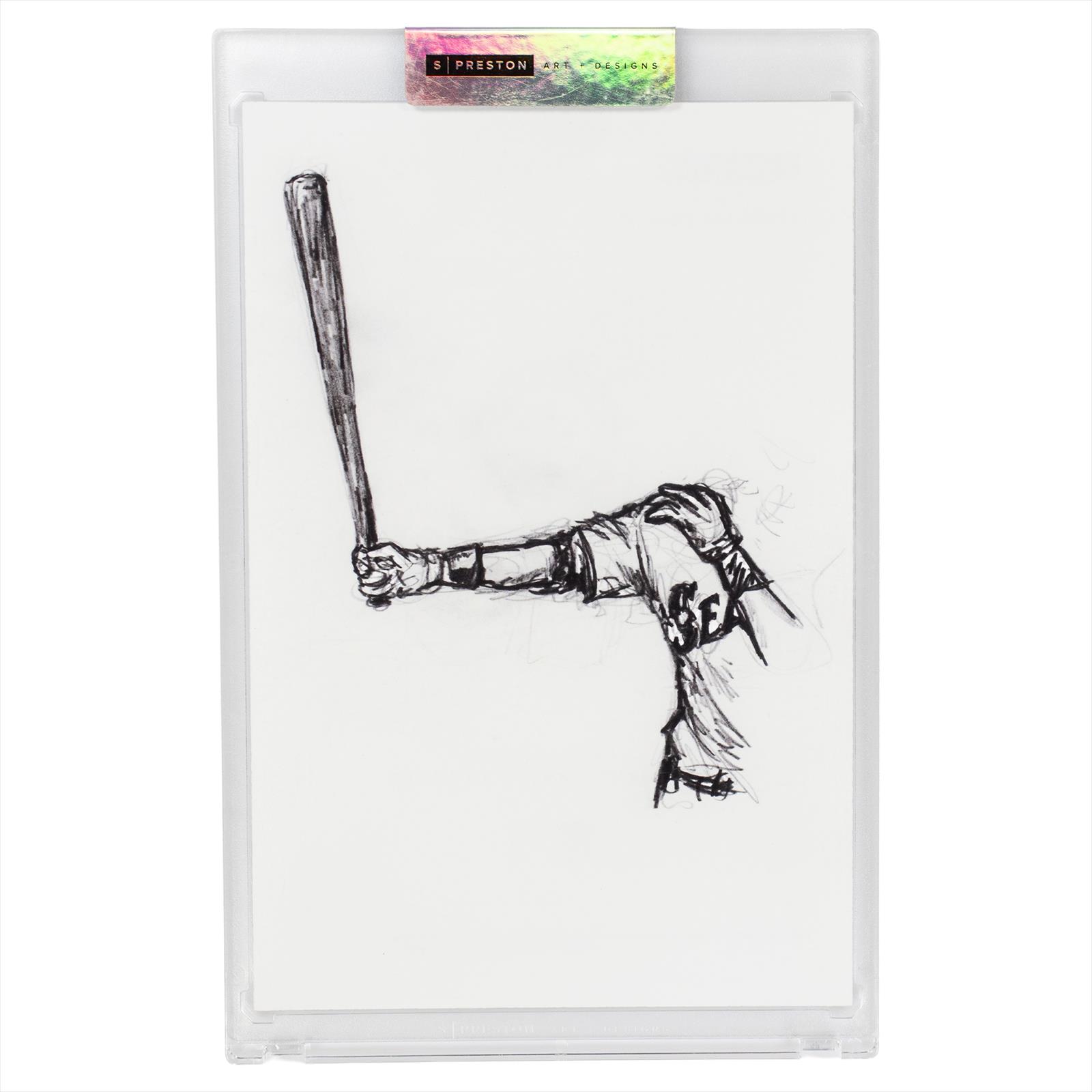 S Preston Welcome Back to Seattle Sketch Card in Holder 36/100 