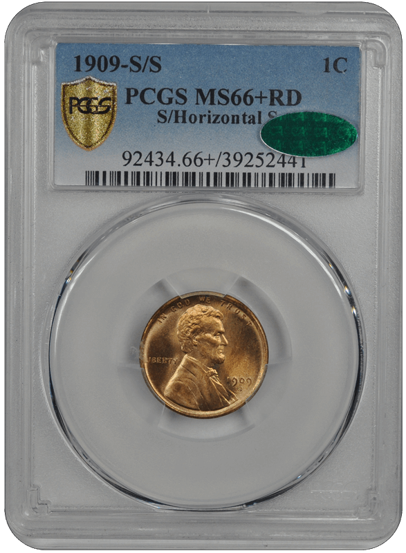 1909-S/S  S/Horizontal S Lincoln PCGS CAC RD 66+
