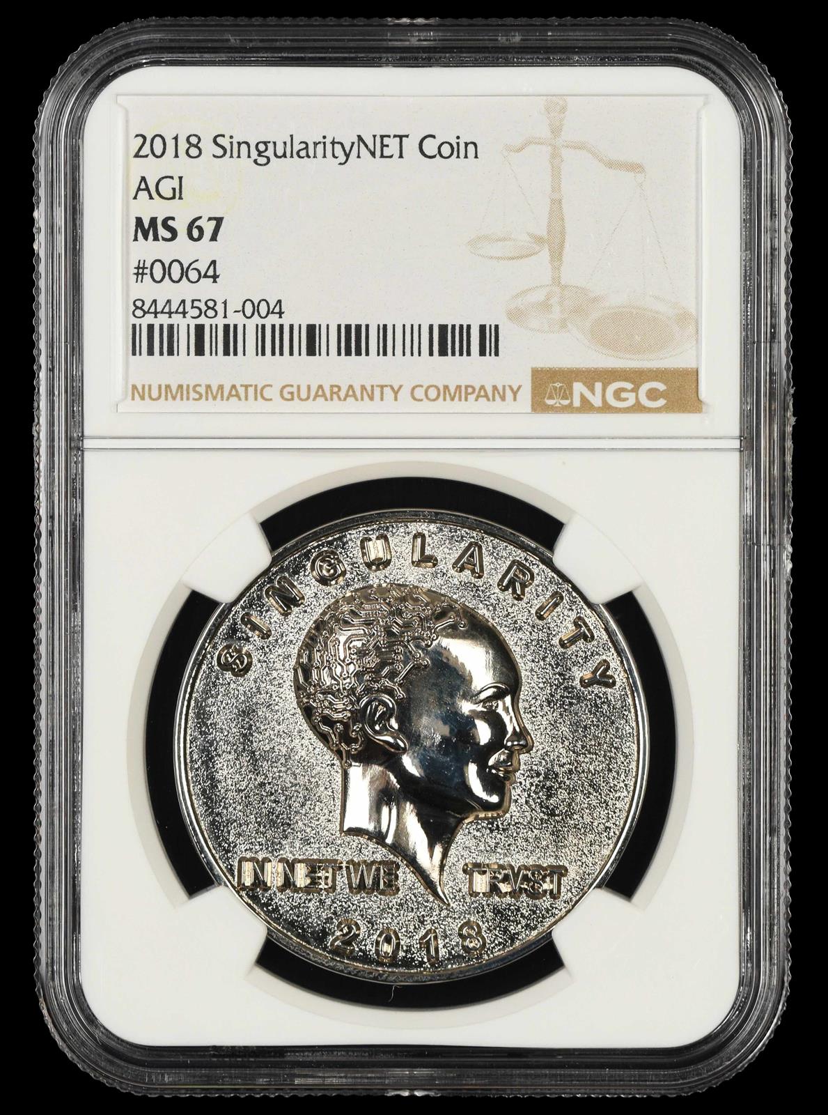 2018 Singularity Net Coin AGI NGC MS 67