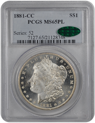 1881-CC Morgan PCGS (CAC) MS65PL 