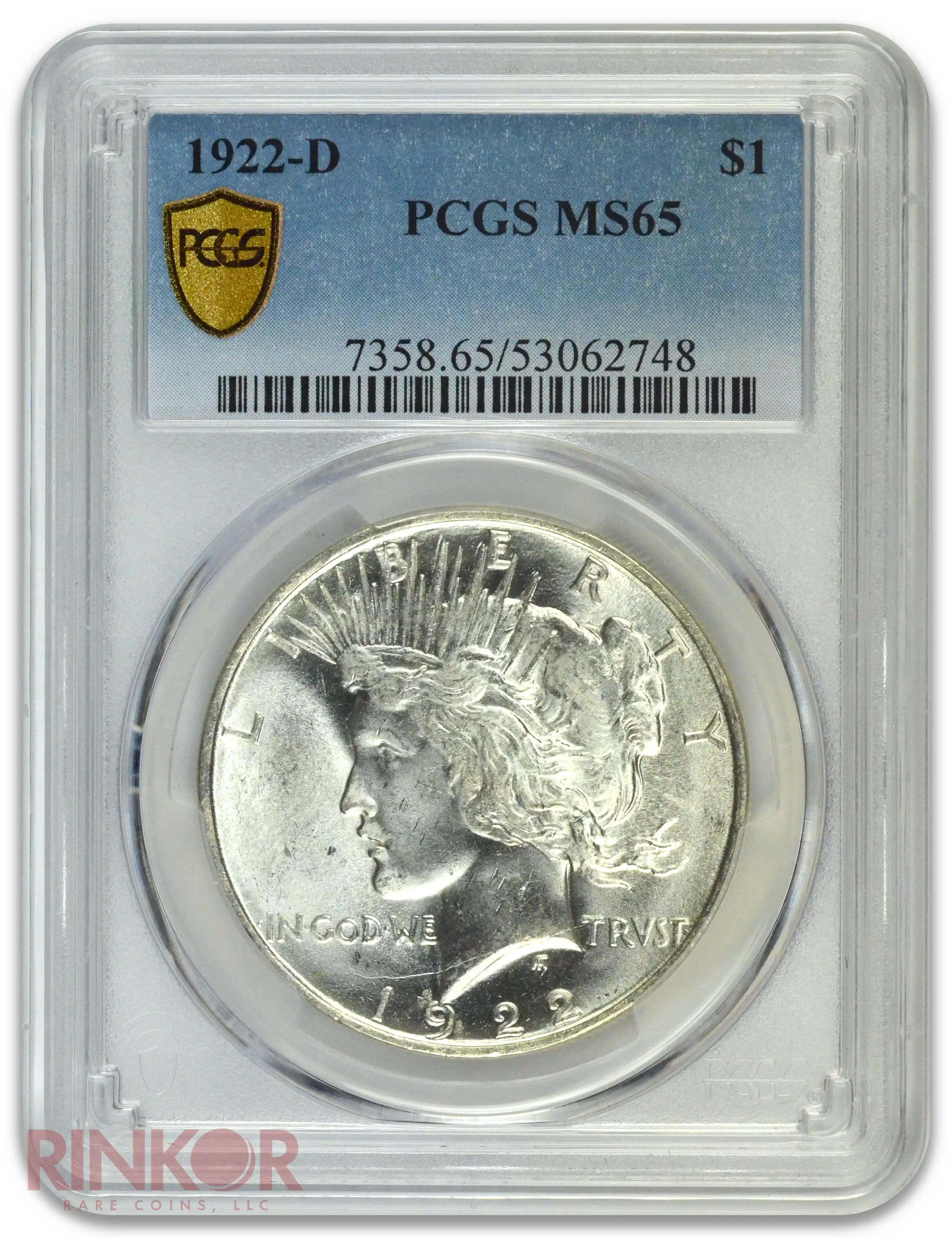 1922-D $1 Peace Dollar PCGS MS 65
