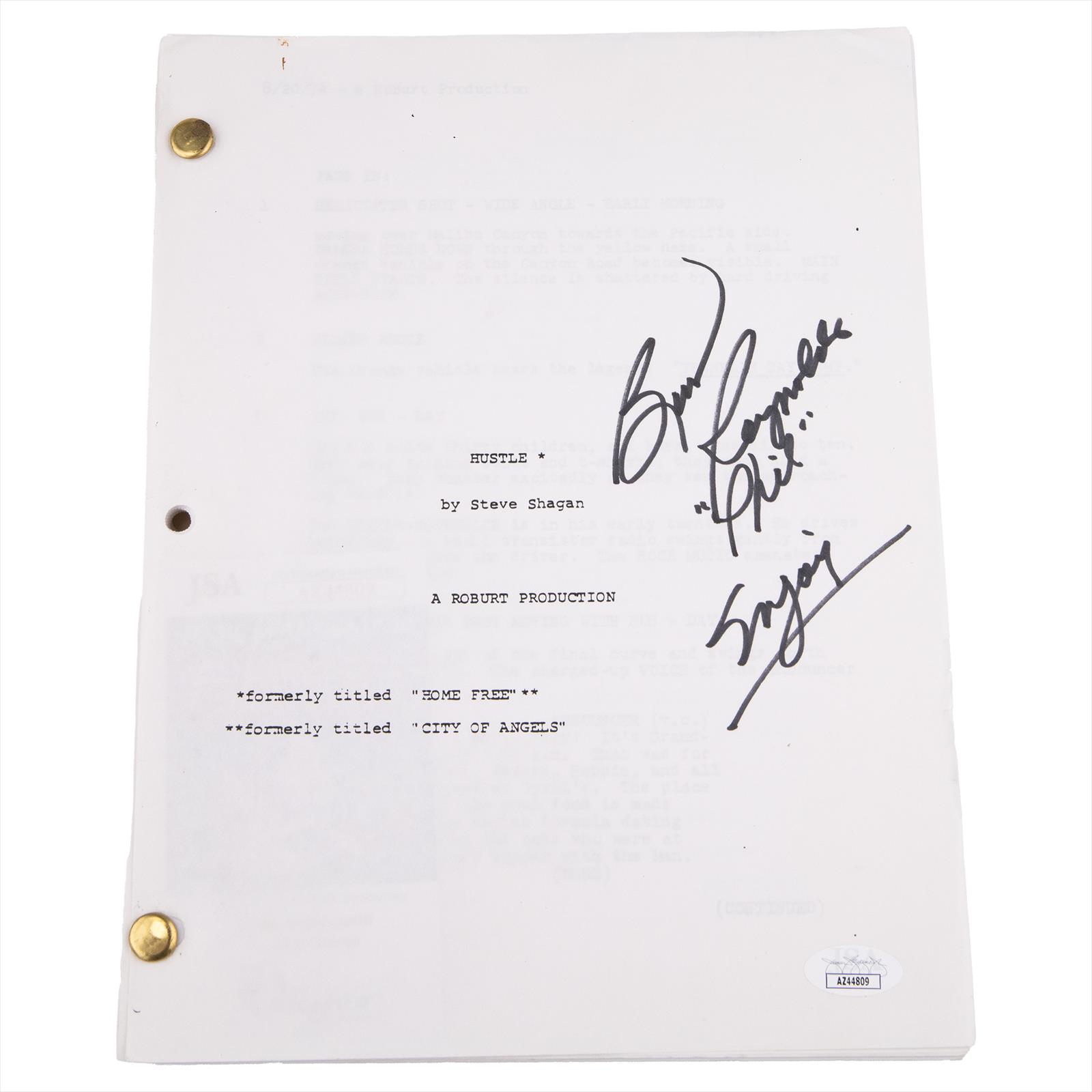 Burt Reynolds Signed Hustle Script JSA Authenticated 