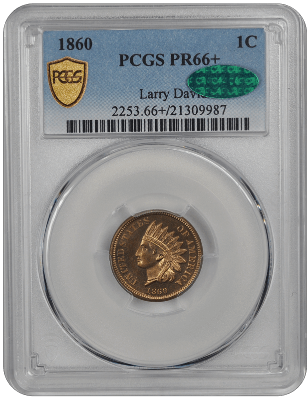 1860 Indian Head PCGS CAC PR 66+