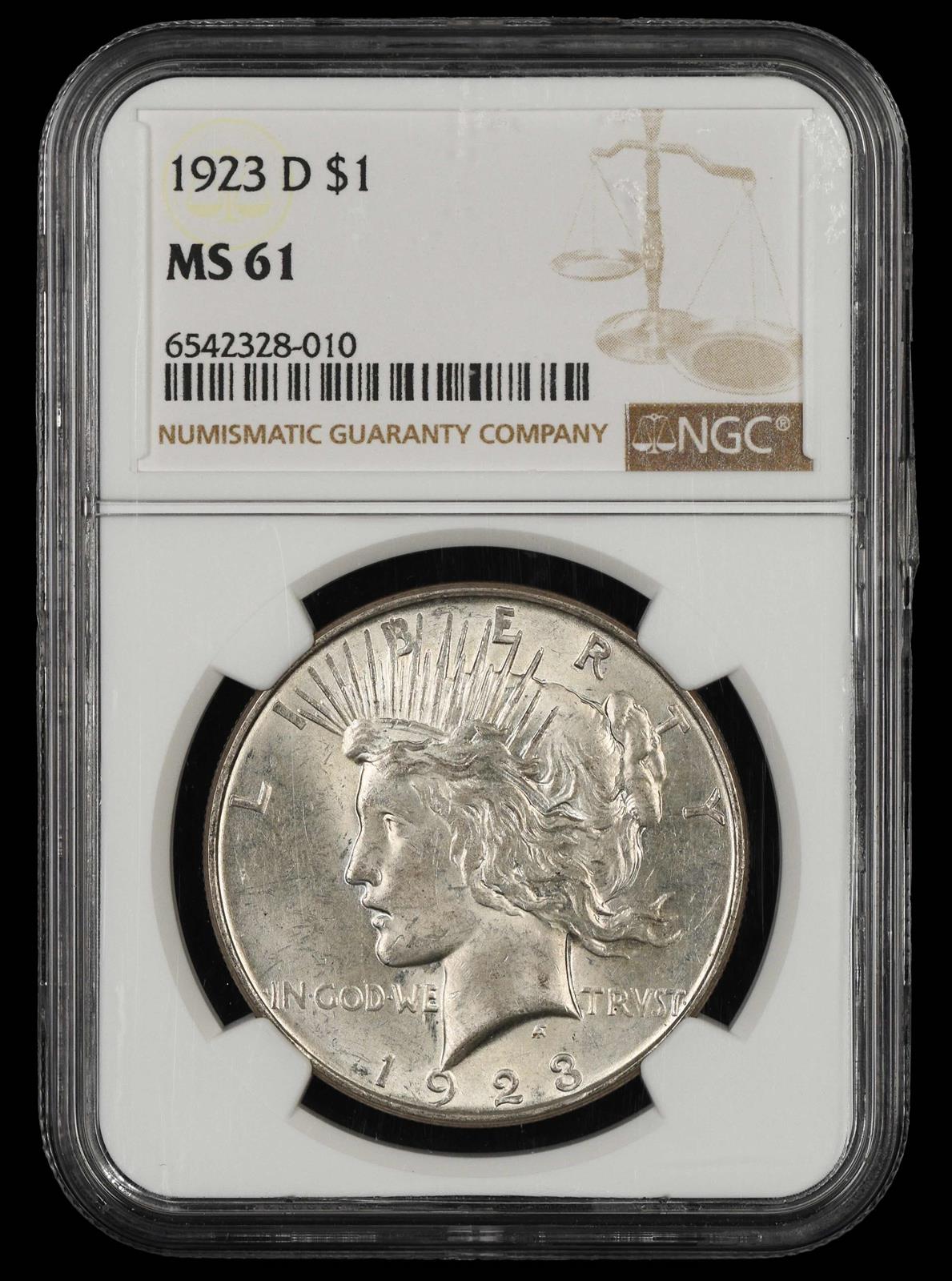 1923 D $1 NGC MS 61