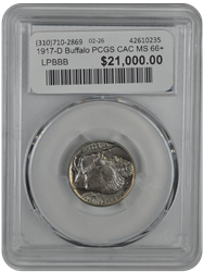 1917-D Buffalo PCGS CAC MS 66+