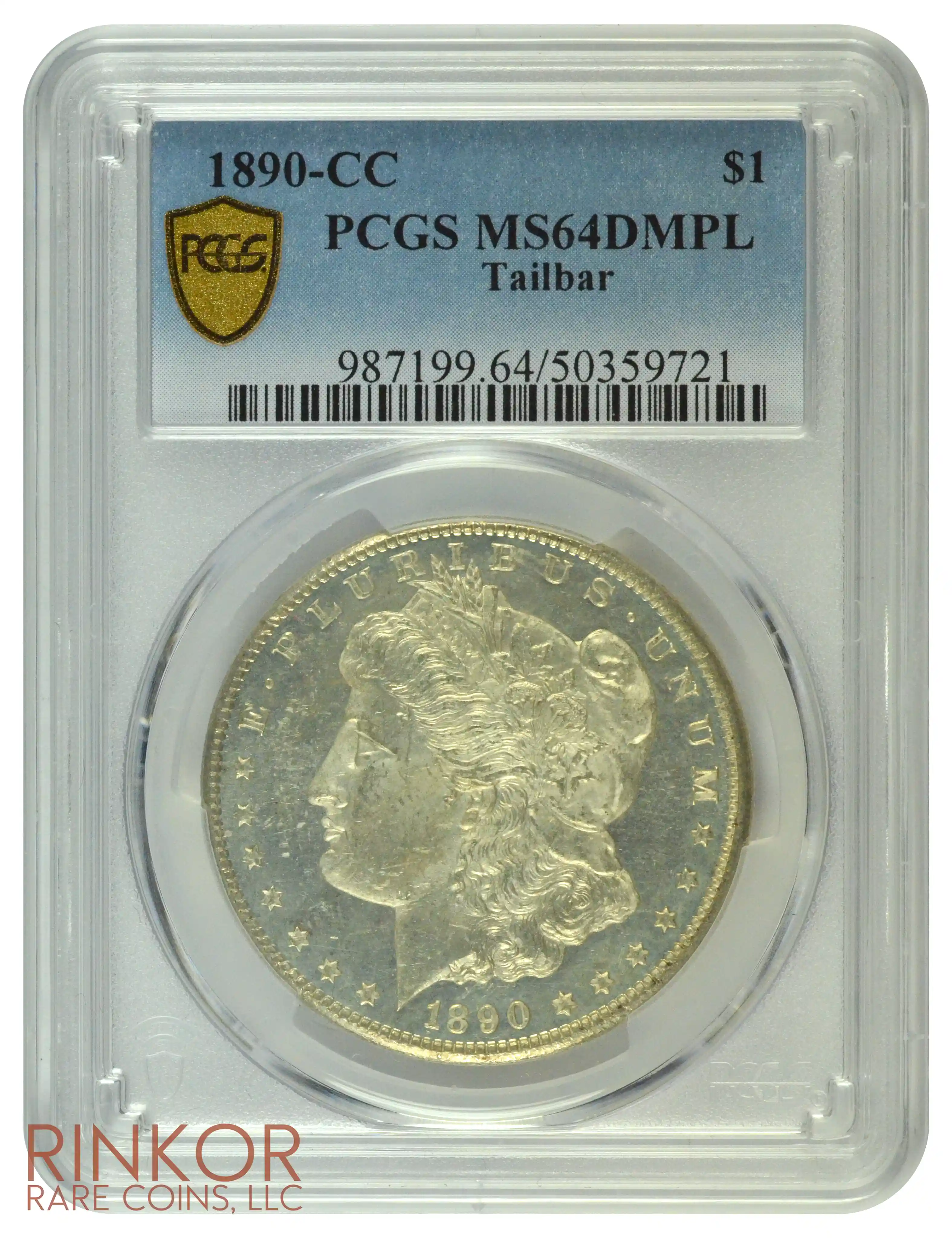 1890-CC $1 Tailbar PCGS MS 64 DMPL