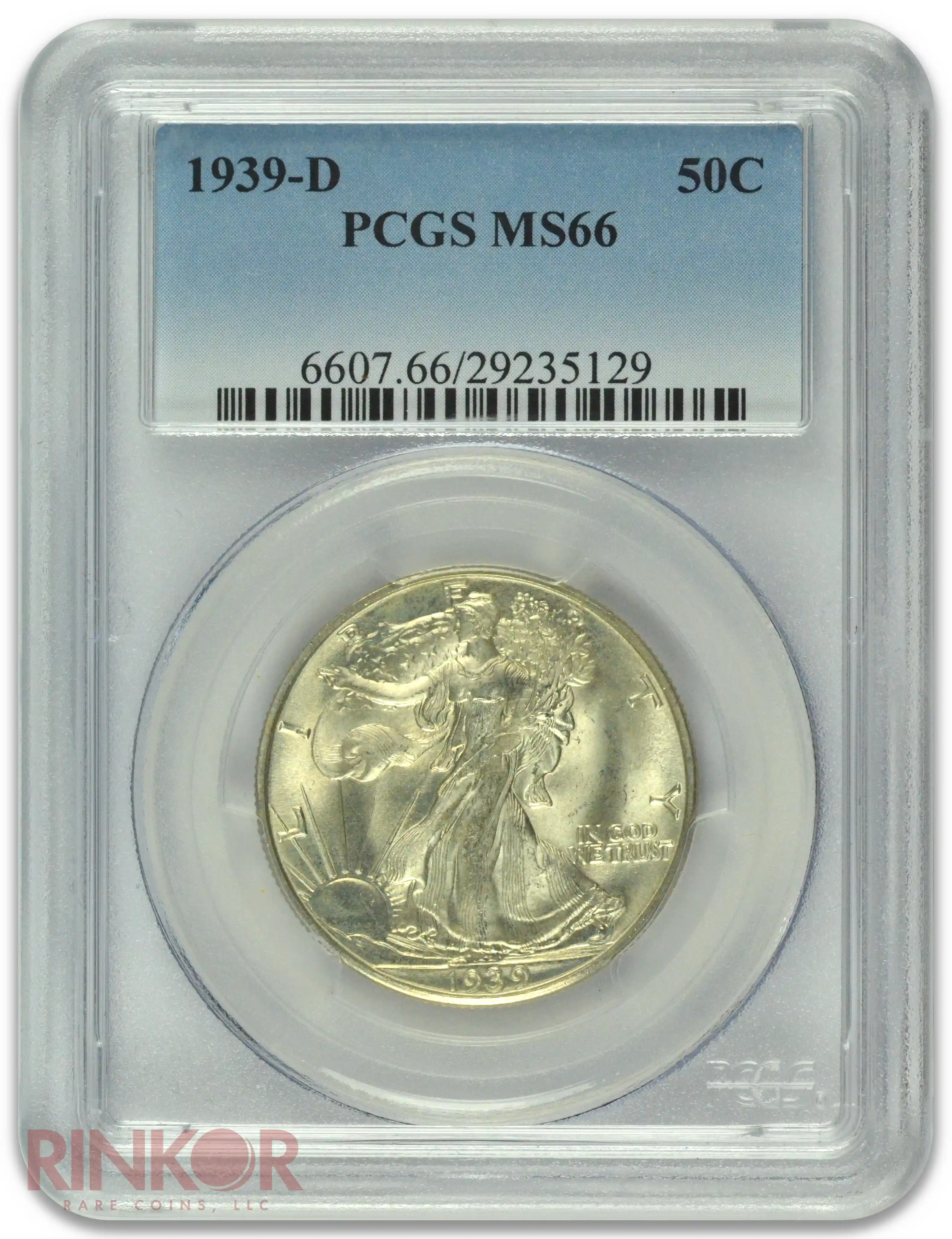 1939-D Walking Liberty Half Dollar PCGS MS 66