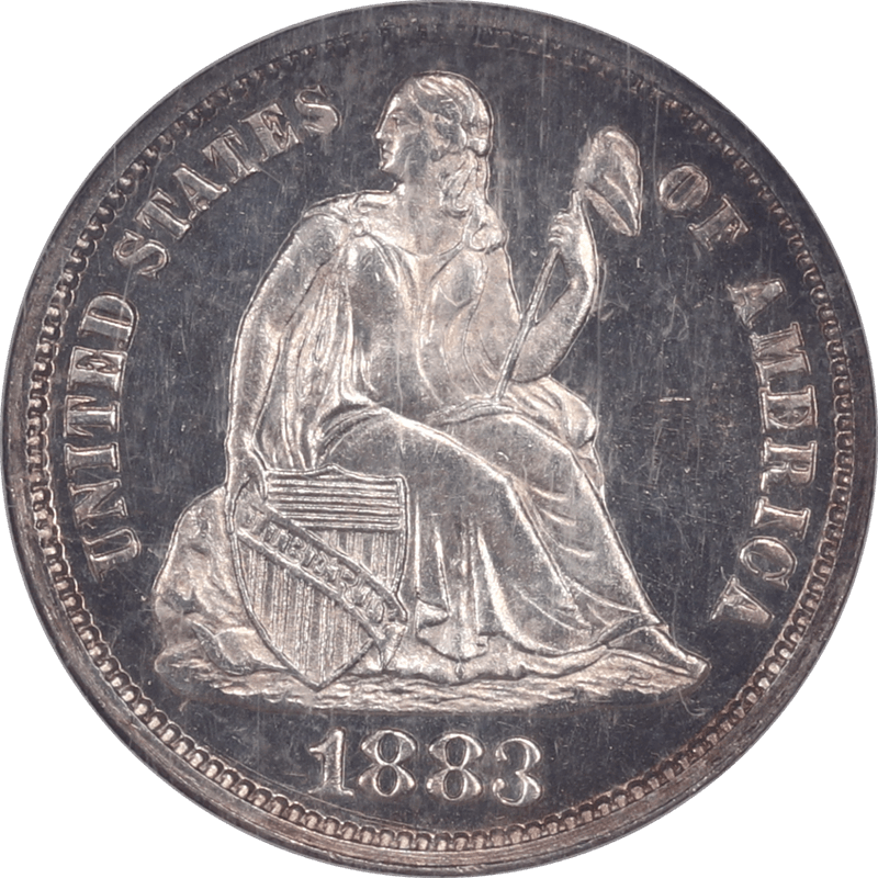 1883 Liberty Seated Dime 10c NGC, PR 65 - Nice Untoned Coin