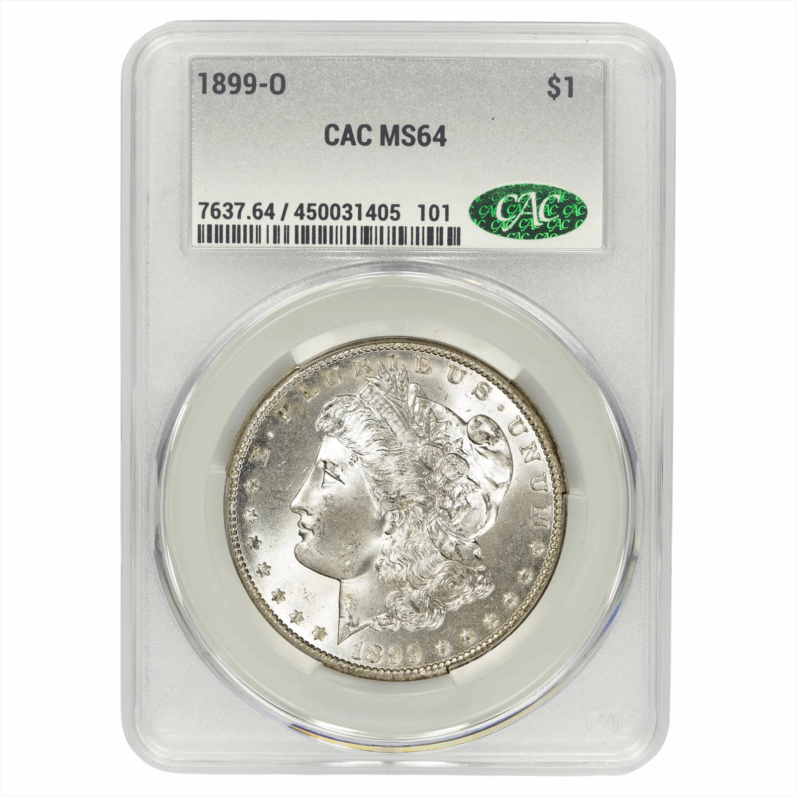 1899-O Morgan Silver Dollar $1 CACG MS 64