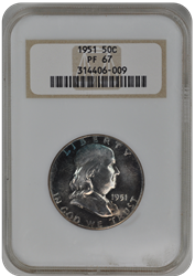 1951 Franklin Half Dollar NGC (99) PF 67