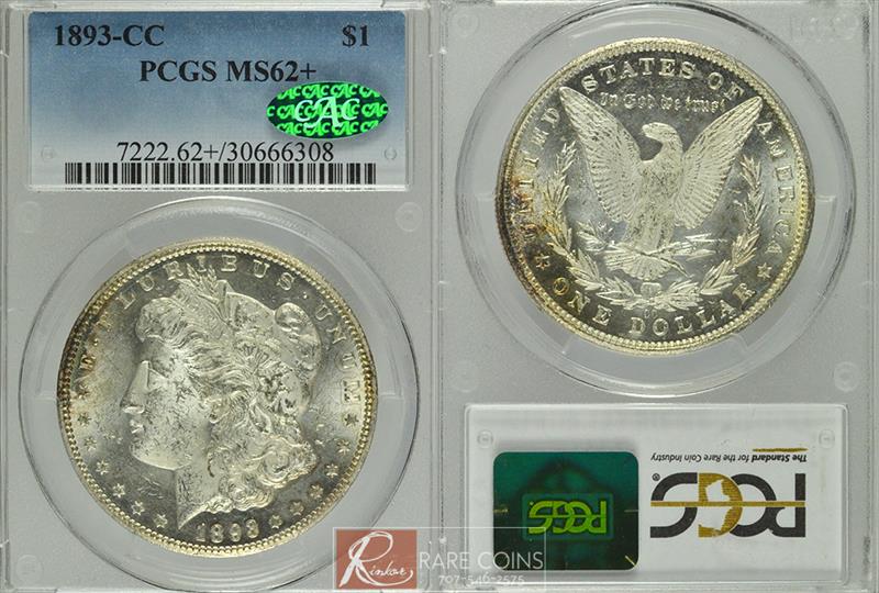 1893-CC $1 PCGS MS 62+ CAC