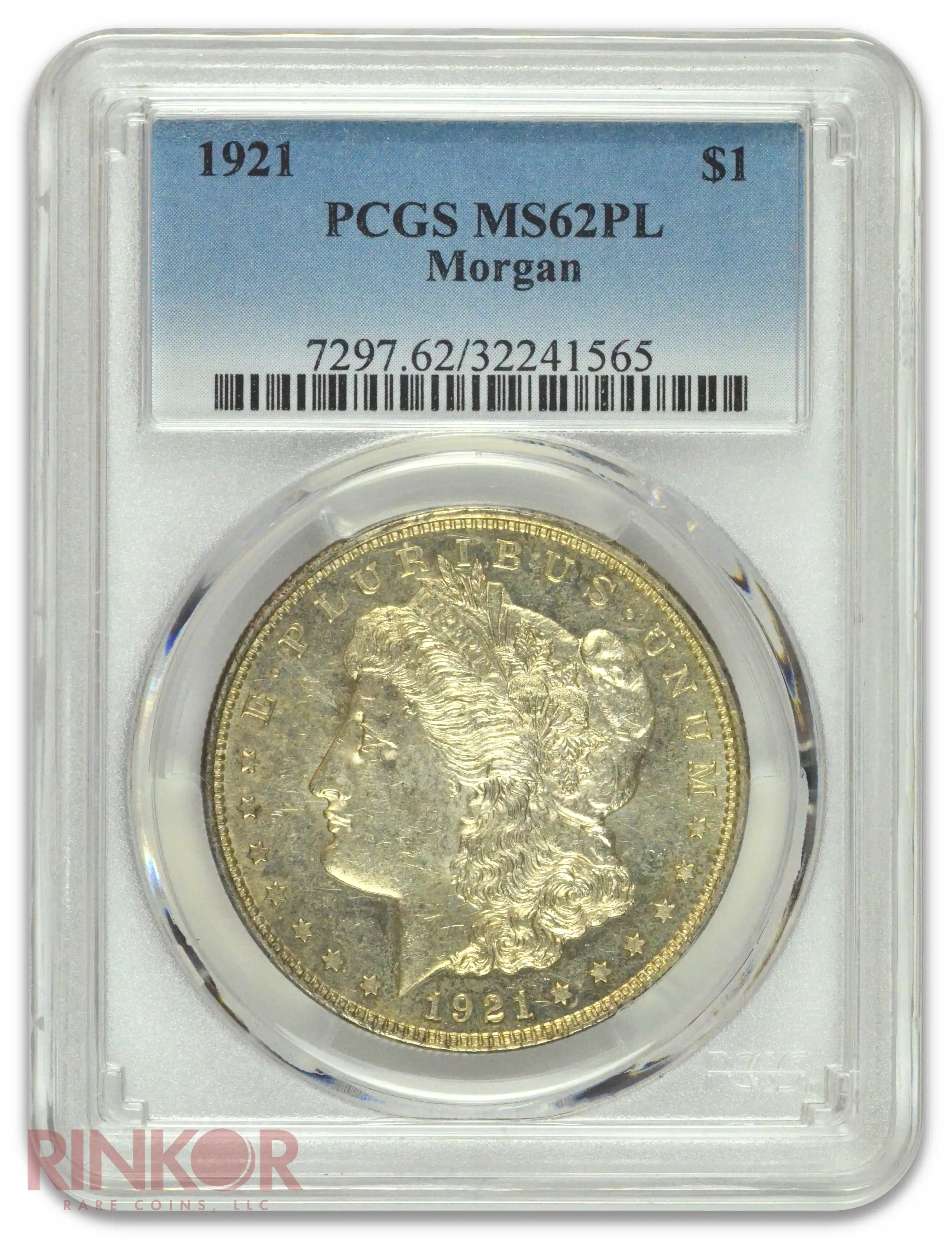 1921 $1 Morgan Dollar PCGS MS 62 PL