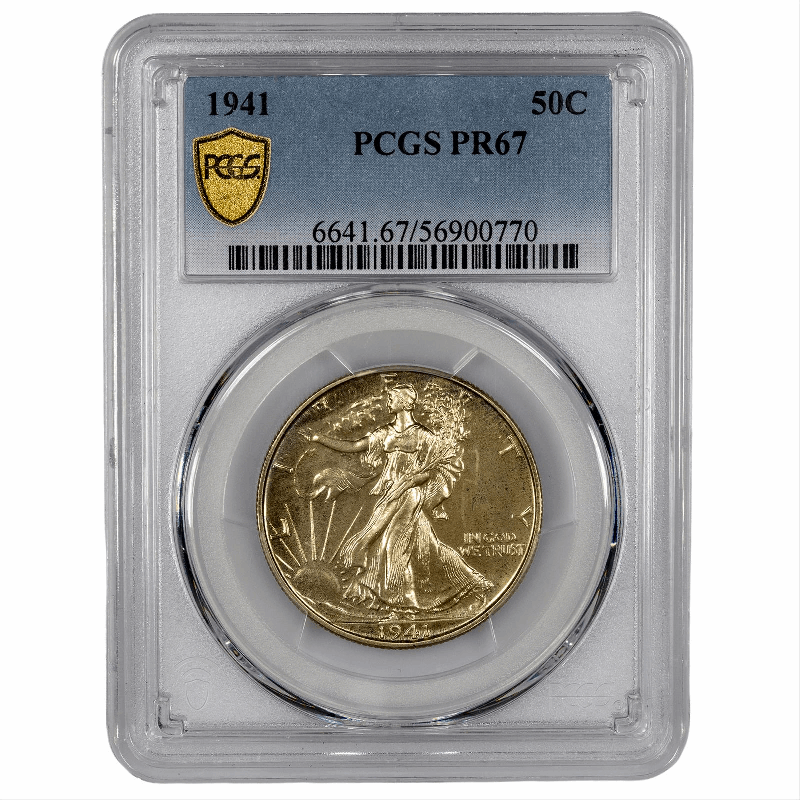 1941 Walking Liberty Half Dollar 50C PCGS PR 67