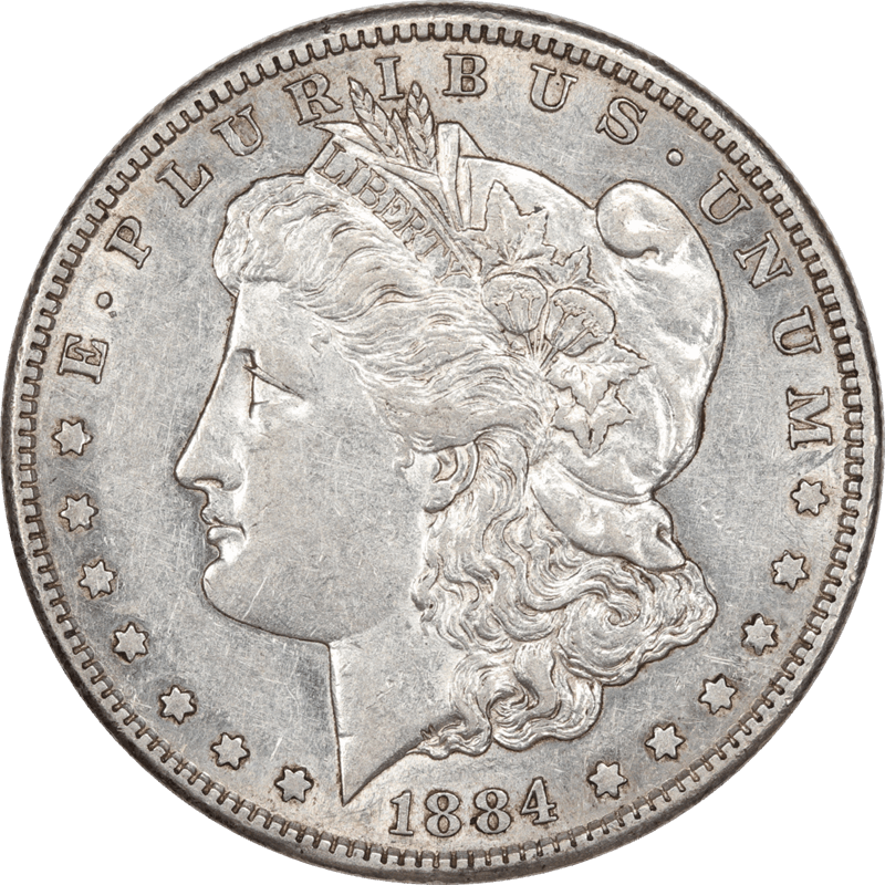 1884-S Morgan Silver Dollar $1 Raw Ungraded Coin Choice AU+