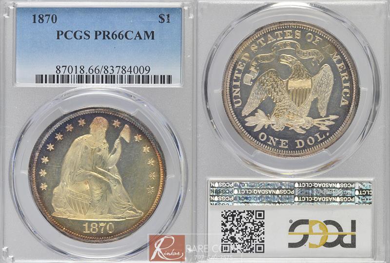 1870 $1 PCGS PR 66 CAM