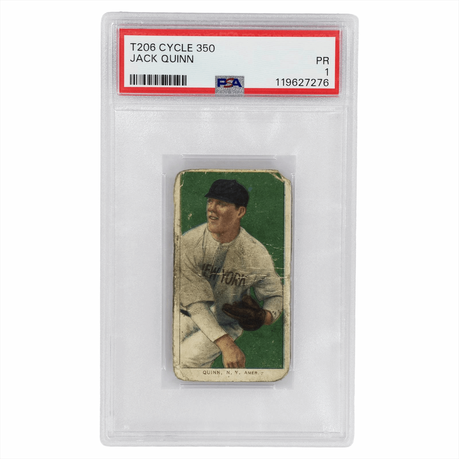 1909–11 T206 Cycle 350 Jack Quinn PSA PR 1