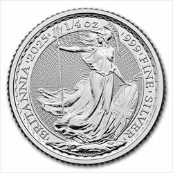 2025 50 Pence 1/4oz. Great Britian Silver Britannia, BU 