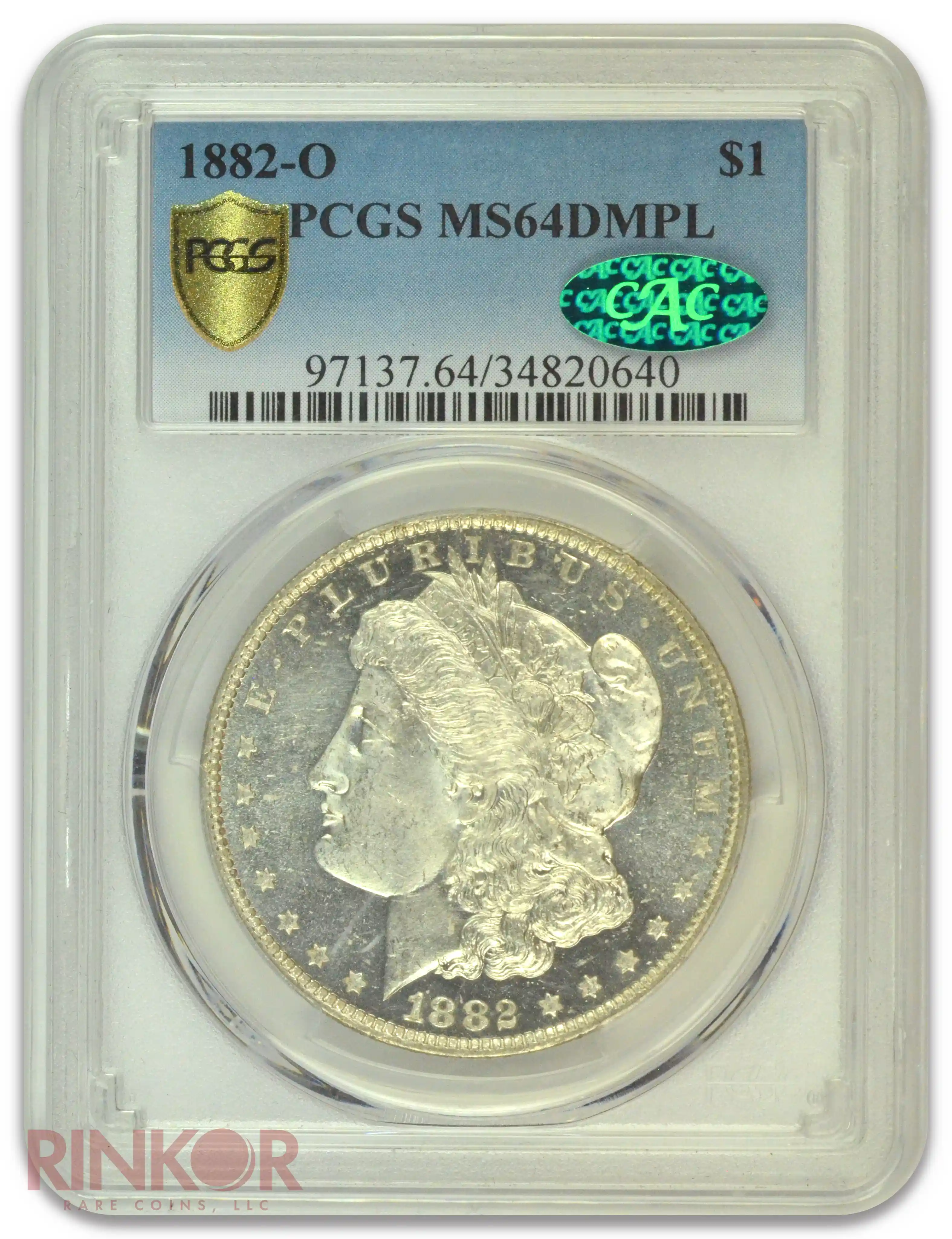 1882-O $1 Morgan Dollar PCGS MS 64 DMPL CAC