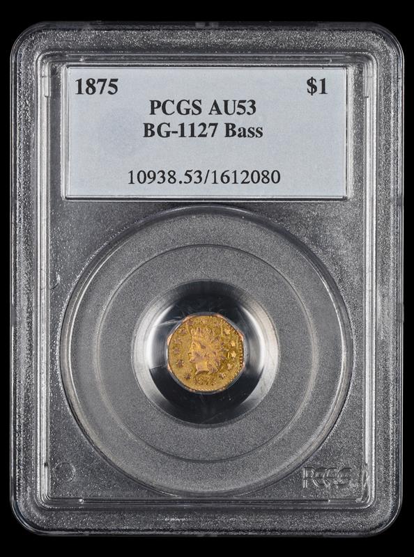 1875 G$1 BG-1127 PCGS BASS AU53