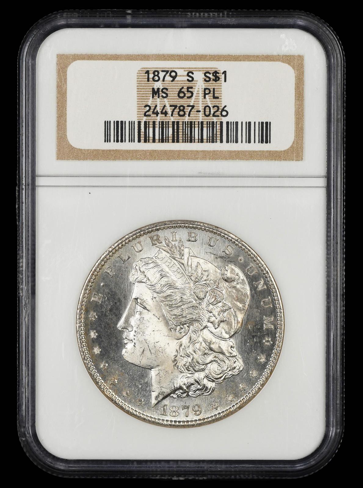 1879 S $1 NGC MS 65PL