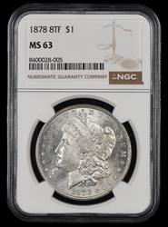 1878 8TF $1 NGC MS63