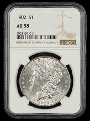 1902 $1 NGC AU 58 