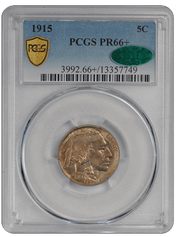 1915 5C Buffalo Nickel PCGS (CAC) #3684-15   PR66+