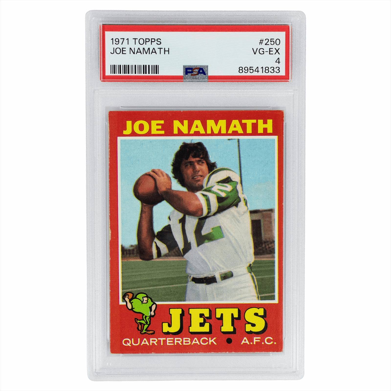 1971 Topps Joe Namath #250 PSA VG-EX 4 Cert #89541833