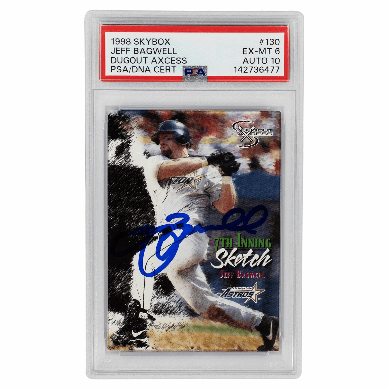 1998 Skybox Jeff Bagwell Dugout Axcess PSA/DNA  EX-MT 6 AUTO 10