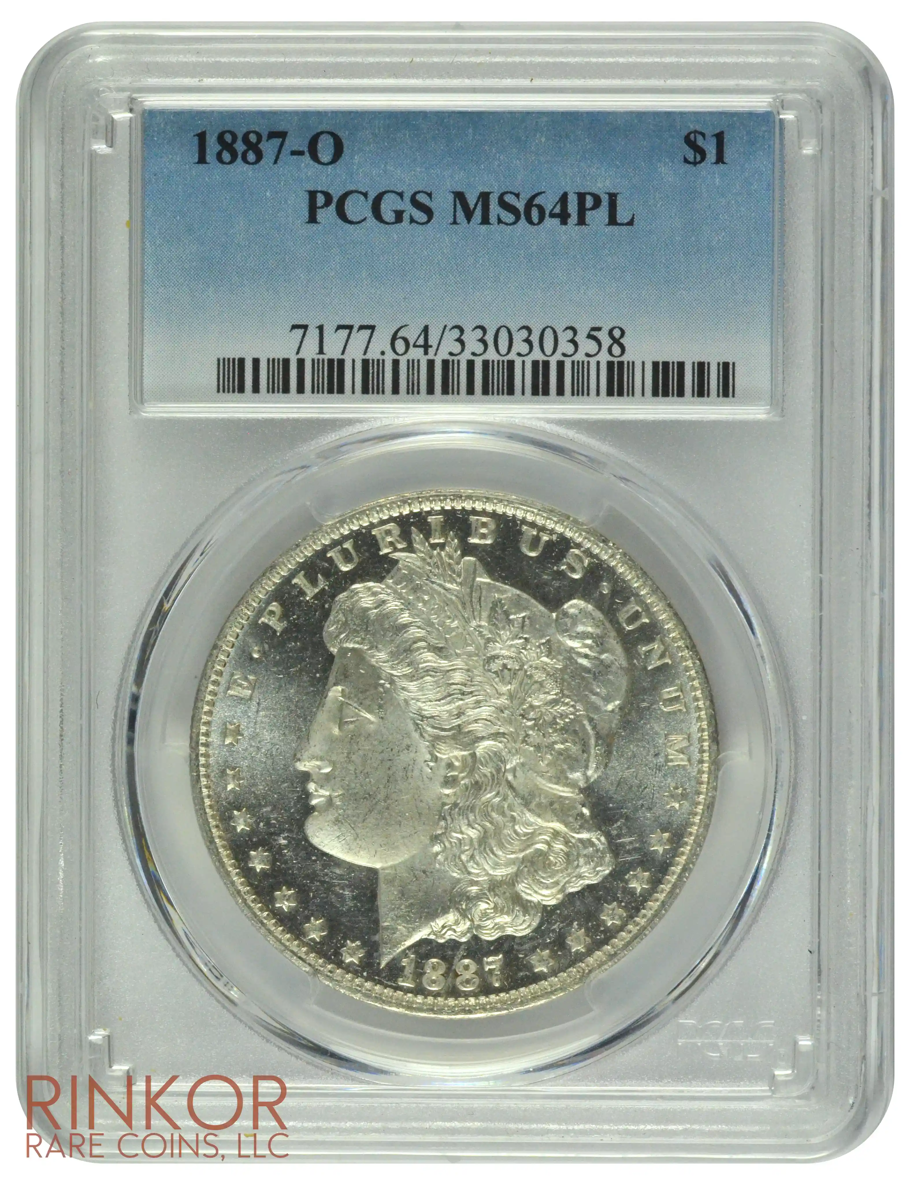 1887-O $1 PCGS MS 64 PL