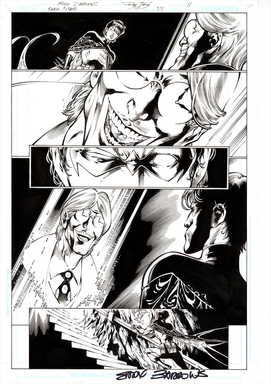 Teen Titans #59, Page 11 Artist:  Eddy  Barrows (Penciller) ,  Ruy  José (Inker) Media Type: Pen and Ink Art Type: Interior Page 