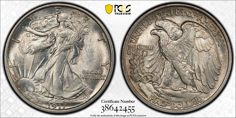 1917 50C PCGS MS 63