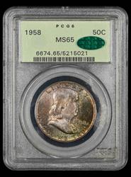 1958 50C Toned OGH PCGS MS 65 CAC