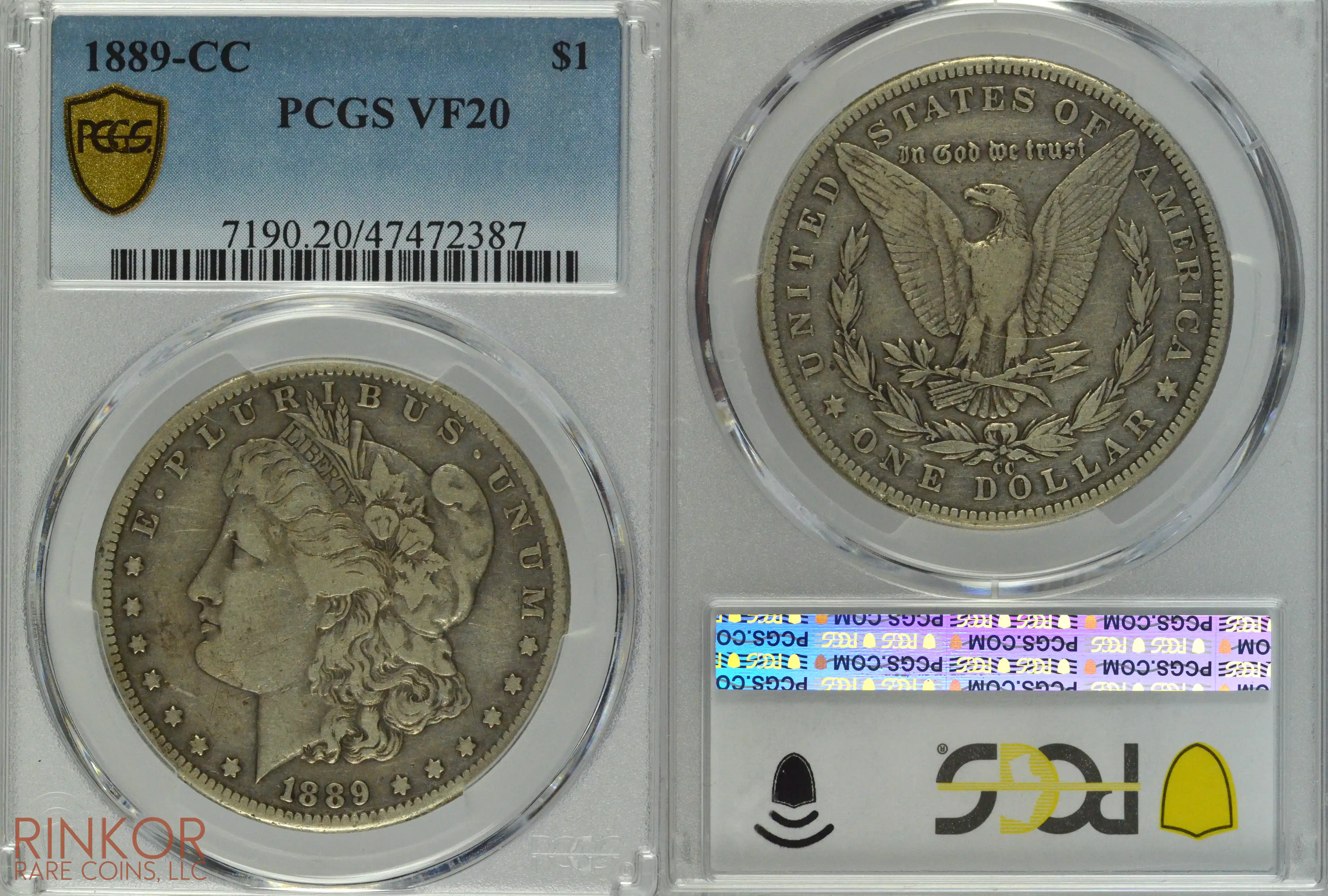 1889-CC $1 PCGS VF-20