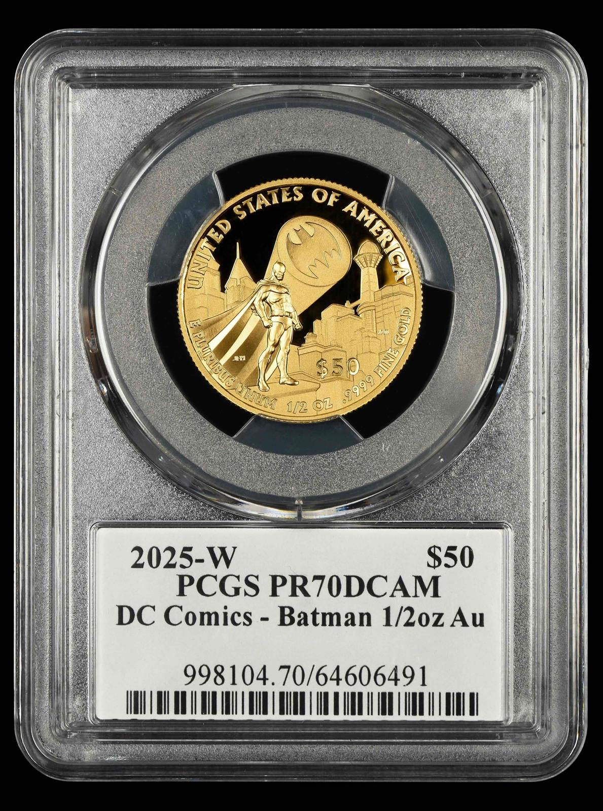2025 W $50 PCGS DC COMICS Batman 1/2oz PR70DCAM