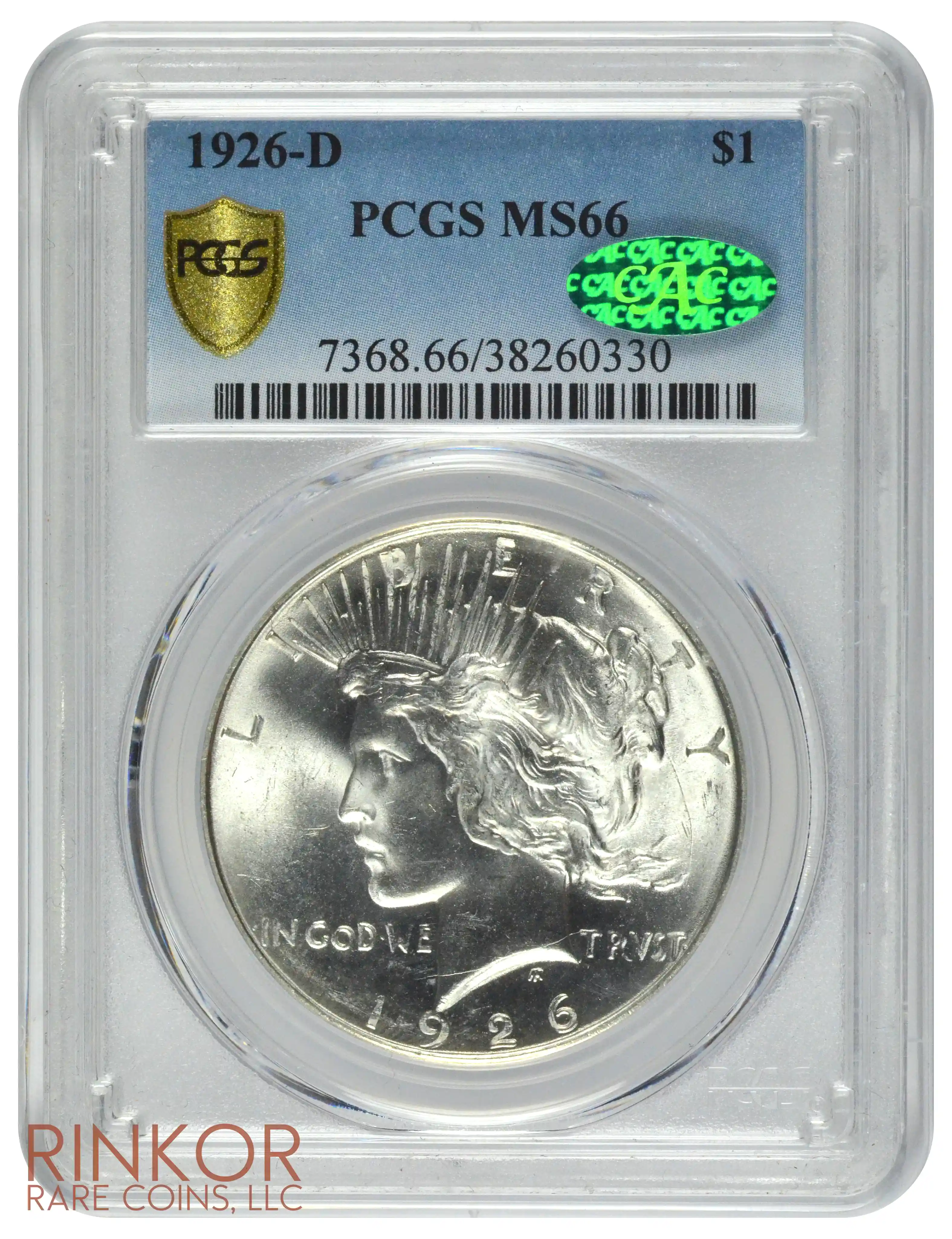 1926-D $1 PCGS MS 66 CAC