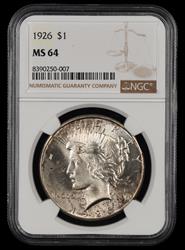 1926 $1 NGC MS 64