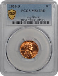 1955-D Lincoln PCGS RD 67