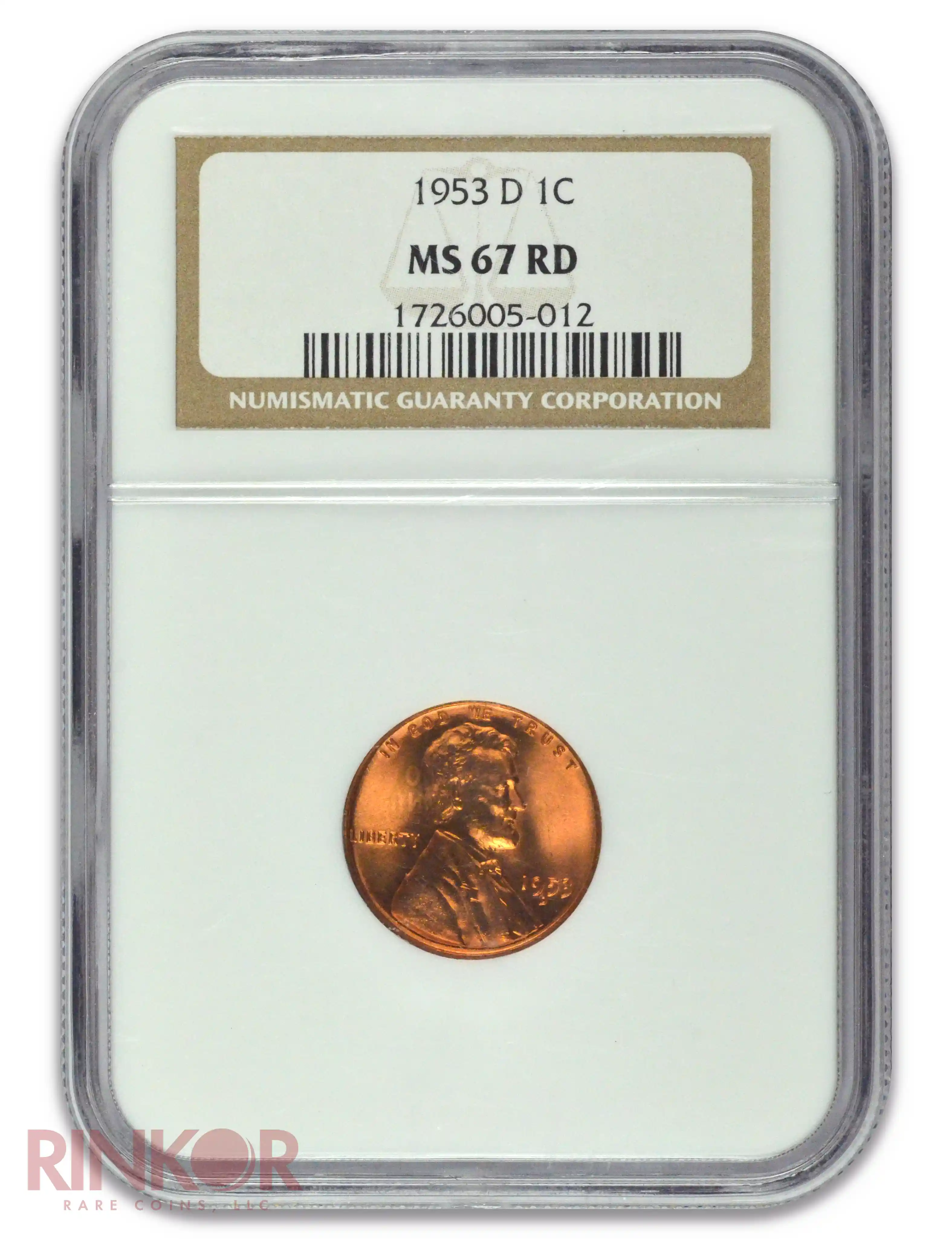 1953-D 1C Lincoln Wheat Cent NGC MS 67 RD