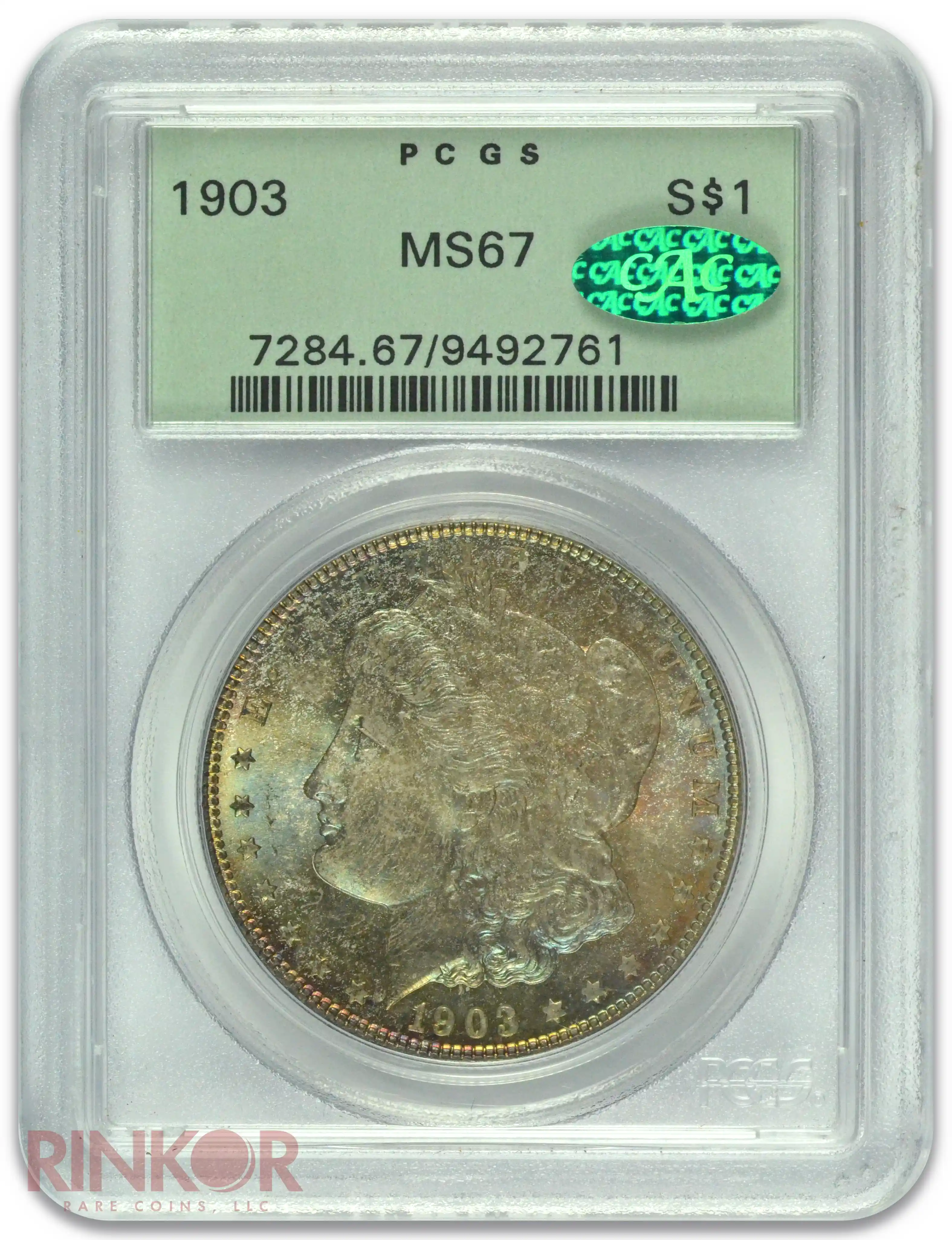 1903 $1 Morgan Dollar PCGS MS 67 CAC