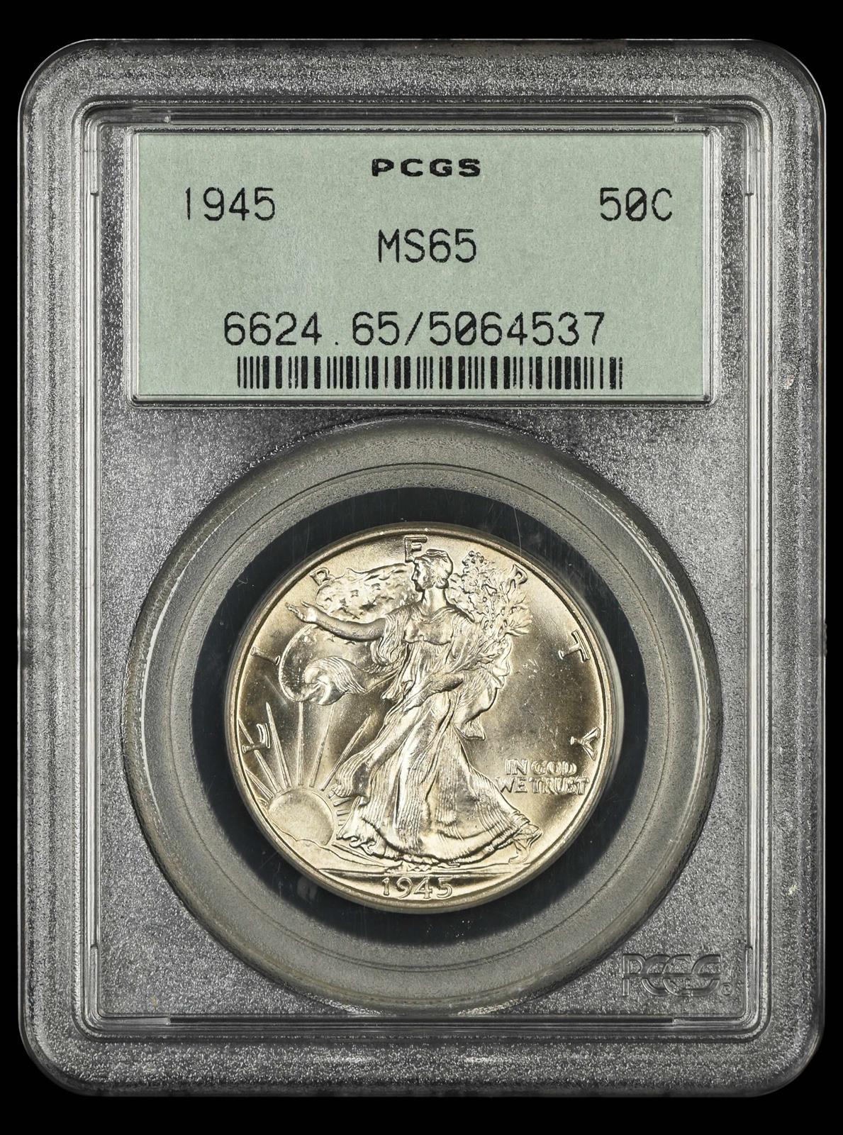 1945 50C OGH PCGS MS 65