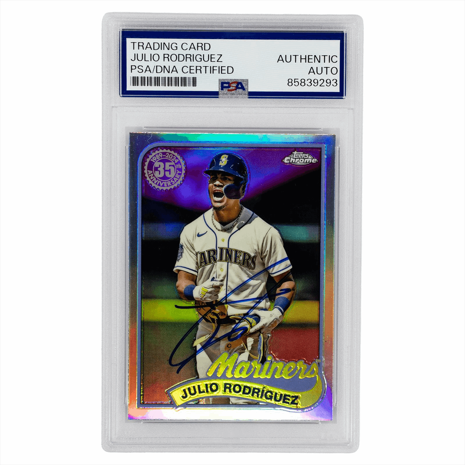 2024 Topps Chrome Julio Rodriguez #89CB-6 PSA AUTO 10