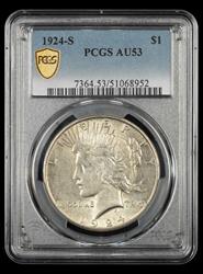 1924-S $1 PCGS AU-53